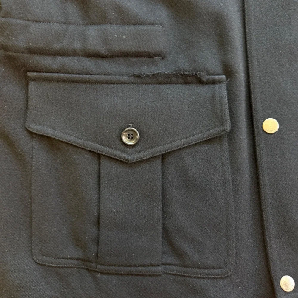 Gucci Mens Black Suede Trim Field Jacket Utility Coat IT 56 Made in Italy